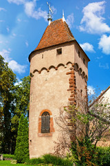 Obernai . La Tour des remparts int&eacute;rieurs.  Alsace. Bas Rhin. Grand Est