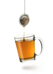 Rideaux velours Theé tasse de thé