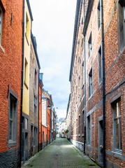 Fototapeta na wymiar View on historical brick buildings in Namur - Belgium