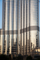 Fototapeta premium DUBAI, UAE - FEBRUARY 2018: Detail of Burj Khalifa, world's tallest tower, Downtown Burj Dubai.