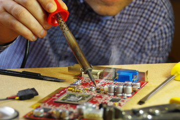 Fototapeta premium Soldering man