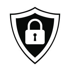 Secure internet icon. Protective shield sign digital security with the image of a padlock. Symbol security protection web. Abstract vector illustration.	