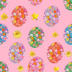 Fototapeta na wymiar Easter eggs seamless pattern