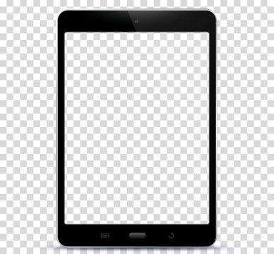Transparent Black Tablet Computer Vector Illustration