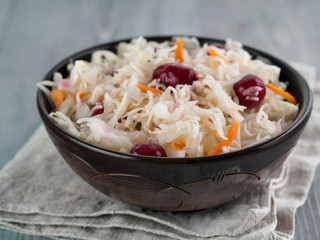 Sauerkraut with cranberry and carrot