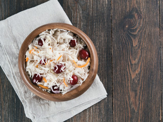 Sauerkraut with cranberry and carrot