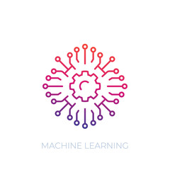 Machine learning icon, linear