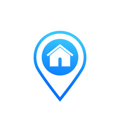warehouse and location mark, vector icon