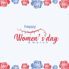 Fototapeta na wymiar Happy Women's Day Vector Template Design