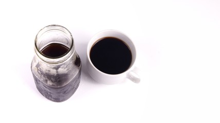 Black coffee isolated on white