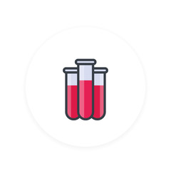 blood in test tubes vector icon