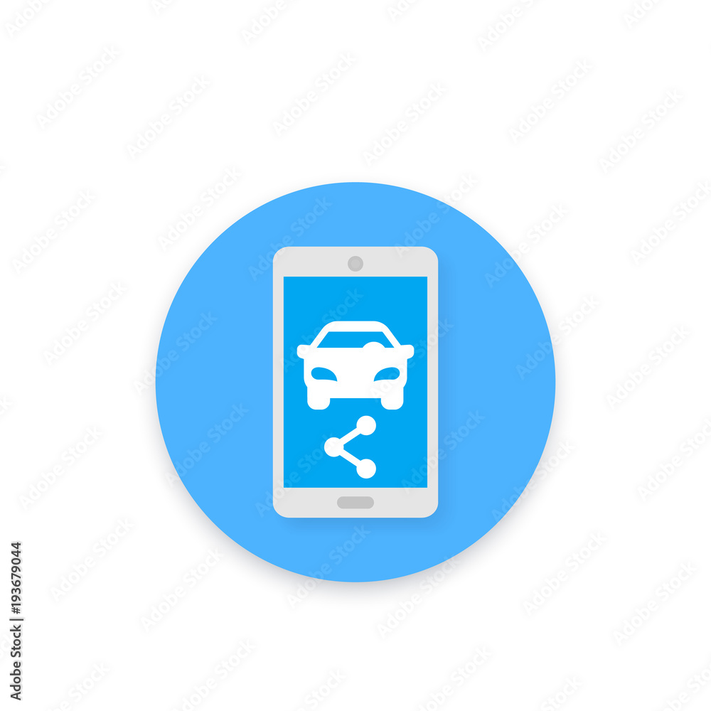 Canvas Prints carsharing vector icon for apps and web