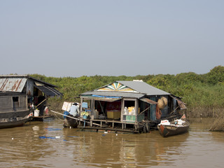 Floating village on Tonle Sap Lake, Cambodia