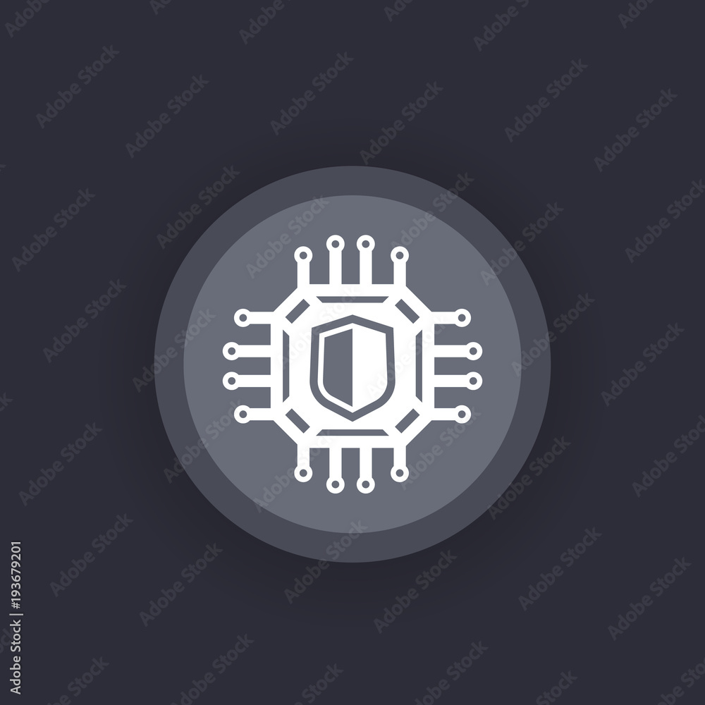 Poster cryptography, cyber security vector icon