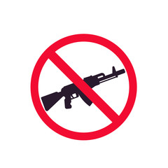 no guns sign with automatic rifle