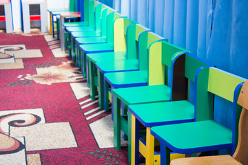 children chairs in a row