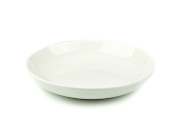 White plate on white background