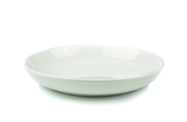 White plate on white background