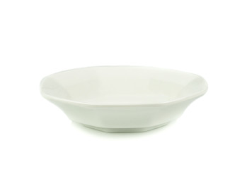 White plate on white background