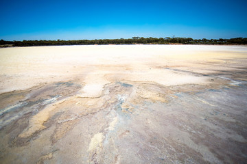 Empty salt lake in barren Australia