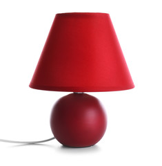 Stylish table lamp on white background