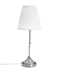 Fototapeta premium Stylish table lamp on white background
