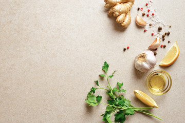 Culinary background with a space for a text