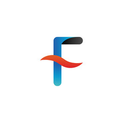 Alphabet f logo graphic template vector