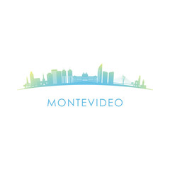 Fototapeta premium Montevideo skyline silhouette. Vector design colorful illustration.