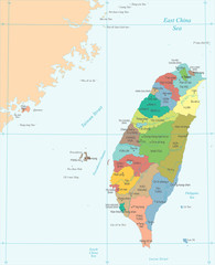 Taiwan Map - Detailed Vector Illustration