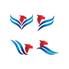 Obraz premium Collection of elegant eagle logo design template