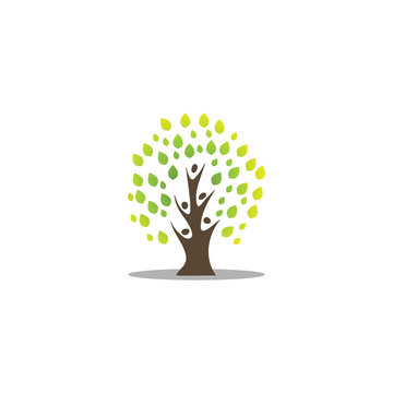 Abstract tree and people logo template