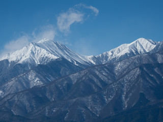 安曇野から望む飛騨山脈