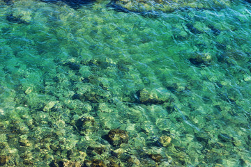 Waves with foam blue  sea. Abstract blue sea water for background, nature background concept.