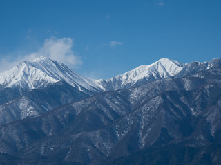 Fototapeta premium 安曇野から望む飛騨山脈