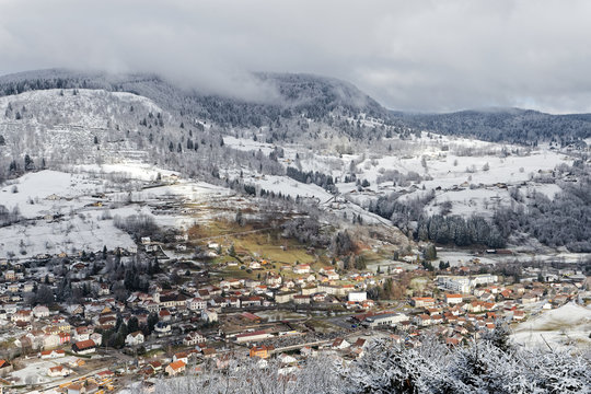 Village des Vosges en hiver