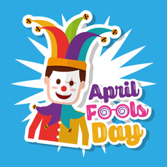 joker with mask funny april fools day vector illustration