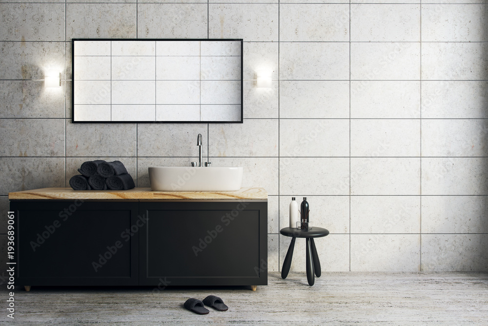 Wall mural Contemporary bathroom with copyspace