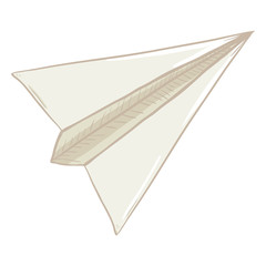 Vector Single Cartoon Origami Paper Plane