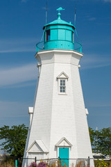 Fototapeta na wymiar Beautiful lighthouse at Port Dalhousie Harbour, Ontario, Canada