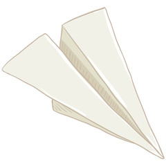 Vector Single Cartoon Origami Paper Plane