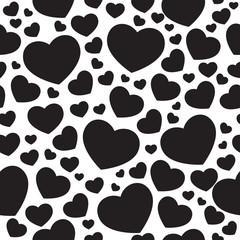 Vector seamless pattern with heart shapes for gift cards, invitation, textile, wrapping paper design.