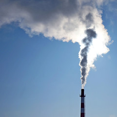 Ecology. Chimney with smoke