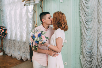 newlyweds in the process of marriage