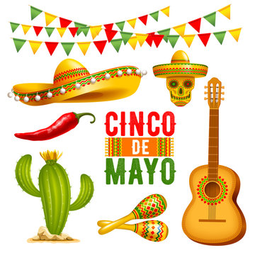 Cinco De Mayo Design Elements Set