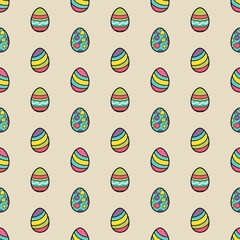 easter egg seamless outline pattern