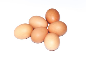 Eggs isolated on the white background