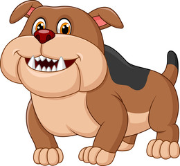Cartoon bulldog isolated on white background 