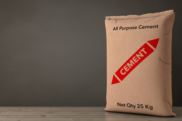 Brown Paper Sacks Cement Bag. 3d Rendering