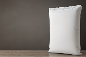 White Blank Paper Sack Cement Bag. 3d Rendering